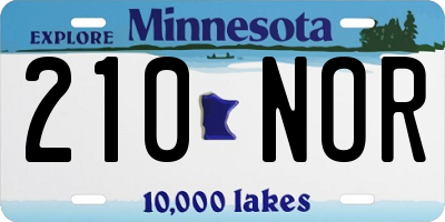 MN license plate 210NOR