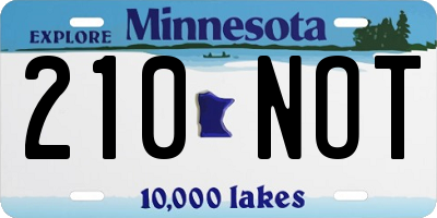 MN license plate 210NOT