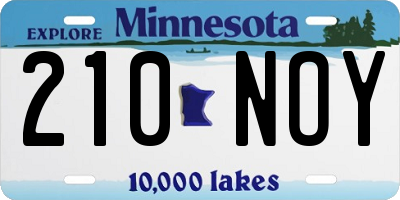 MN license plate 210NOY