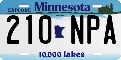 MN license plate 210NPA