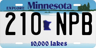 MN license plate 210NPB