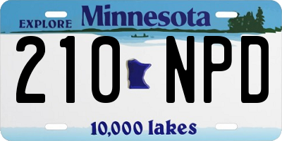 MN license plate 210NPD