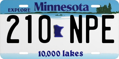 MN license plate 210NPE