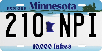 MN license plate 210NPI