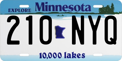 MN license plate 210NYQ