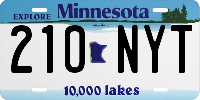 MN license plate 210NYT