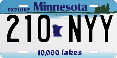 MN license plate 210NYY