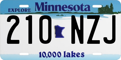 MN license plate 210NZJ