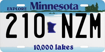 MN license plate 210NZM