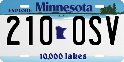 MN license plate 210OSV