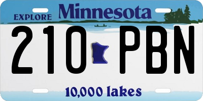MN license plate 210PBN