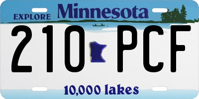 MN license plate 210PCF