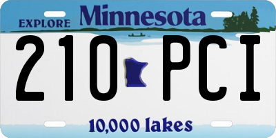 MN license plate 210PCI