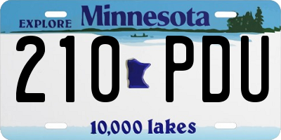 MN license plate 210PDU
