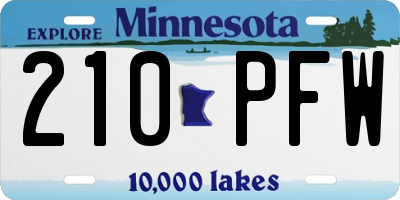 MN license plate 210PFW