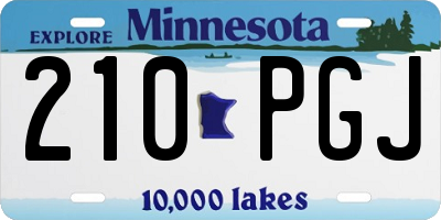 MN license plate 210PGJ