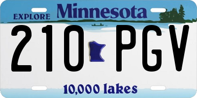 MN license plate 210PGV