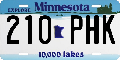 MN license plate 210PHK