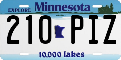 MN license plate 210PIZ