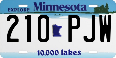 MN license plate 210PJW