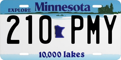 MN license plate 210PMY