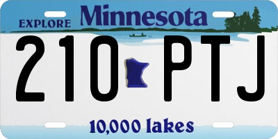 MN license plate 210PTJ