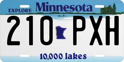 MN license plate 210PXH
