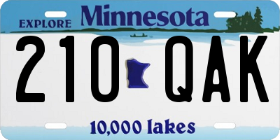 MN license plate 210QAK