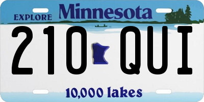 MN license plate 210QUI