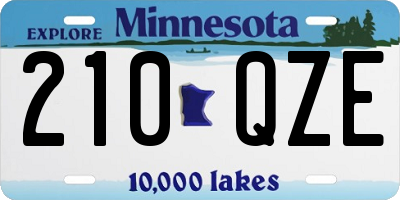 MN license plate 210QZE
