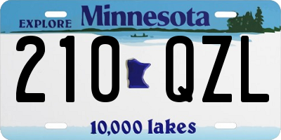 MN license plate 210QZL