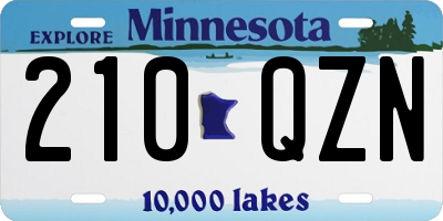 MN license plate 210QZN
