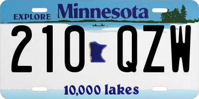 MN license plate 210QZW