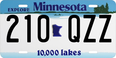 MN license plate 210QZZ