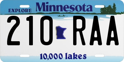 MN license plate 210RAA