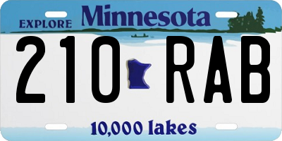 MN license plate 210RAB
