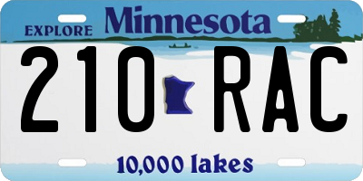 MN license plate 210RAC