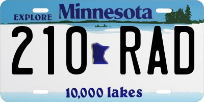 MN license plate 210RAD