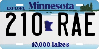 MN license plate 210RAE