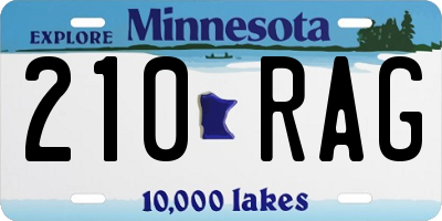 MN license plate 210RAG