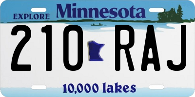 MN license plate 210RAJ