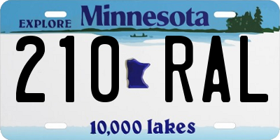 MN license plate 210RAL