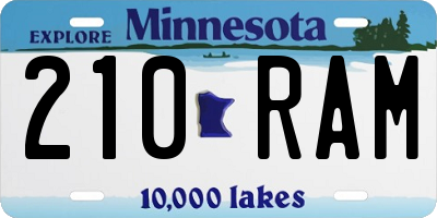 MN license plate 210RAM