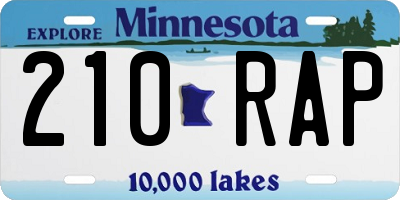 MN license plate 210RAP