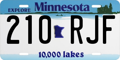MN license plate 210RJF