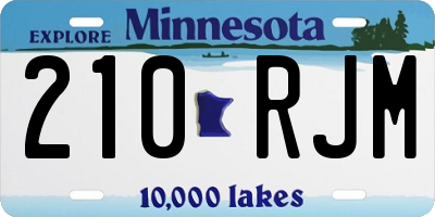 MN license plate 210RJM