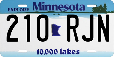 MN license plate 210RJN