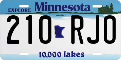 MN license plate 210RJO