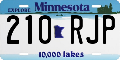 MN license plate 210RJP