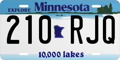 MN license plate 210RJQ